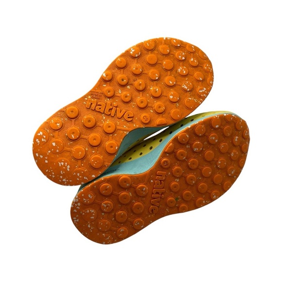 Native Robbie Shoes Child Size 9 US Yellow Blue Sugarlite Grippy Rubber Slip-On - Picture 10 of 12